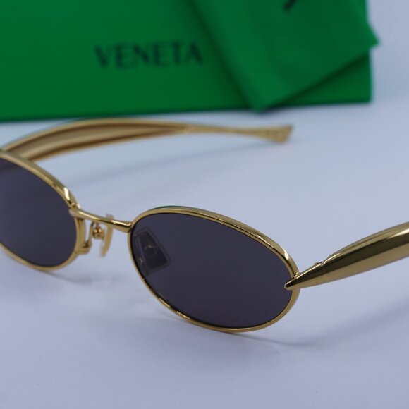 Bottega Veneta BV1386S 001 Oval Sunglasses - Gold/Grey - Picture 11 of 12